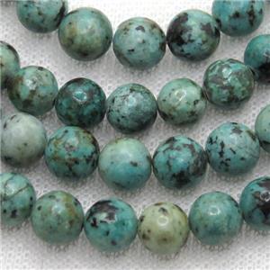 green African Turquoise beads, round, approx 4mm dia [GB12277-4MM]
