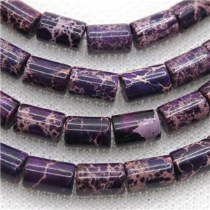 purple Imperial Jasper tube beads, approx 6x8mm [GB12280]