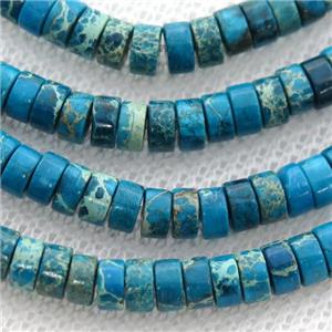 blue Imperial Jasper heishi beads, approx 2x4mm [GB12289-2X4MM]
