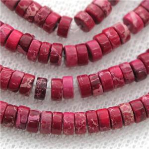 red Imperial Jasper heishi beads, approx 3x8mm [GB12291-3X8MM]