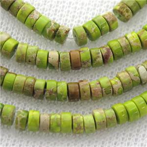 olive Imperial Jasper heishi beads, approx 3x6mm [GB12294-3X6MM]