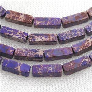 purple Imperial Jasper cuboid beads, approx 4x13mm [GB12296]
