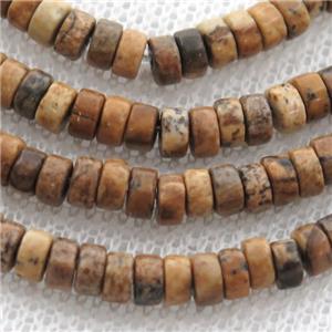 Picture Jasper heishi beads, approx 4mm [GB12313]