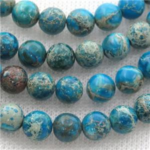 blue Imperial Jasper beads, round, approx 4mm dia [GB12330-4MM]