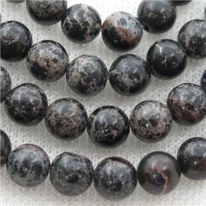 black Imperial Jasper beads, round, approx 4mm dia [GB12334-4MM]