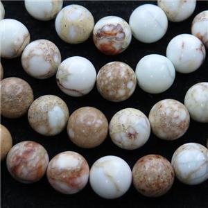 white Imperial Jasper beads, round, natural color, approx 12mm dia [GB12335-12MM]