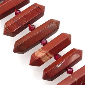 Red Jasper bullet beads, approx 9-38mm [GB12341]