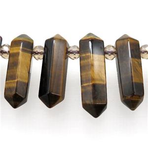 Tiger eye stone bullet beads, approx 9-38mm [GB12346]