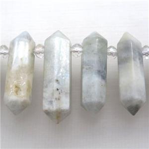 white MoonStone bullet beads, approx 9-38mm [GB12347]