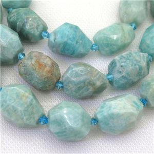 Amazonite nugget beads, faceted freeform, approx 12-18mm [GB12380]