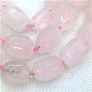 Rose Quartz nugget beads, faceted freeform, approx 12-18mm [GB12385]