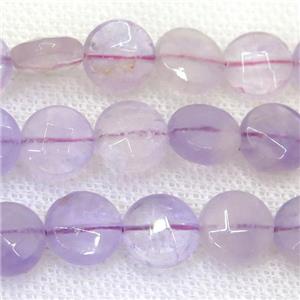 Amethyst beads, faceted circle, approx 14mm dia [GB12389-14MM]