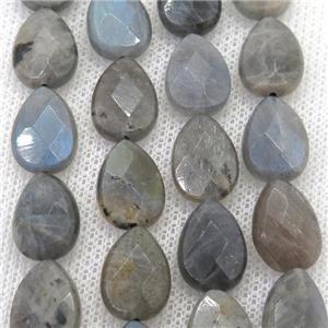 Labradorite beads, faceted teardrop, approx 10x14mm [GB12401]