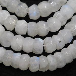 white MoonStone beads, faceted rondelle, approx 12-13mm [GB12408-12MM]