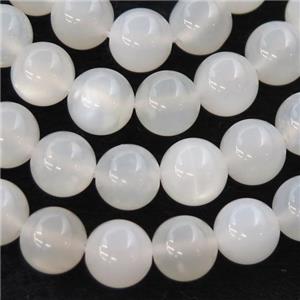 white MoonStone Beads, round, approx 4mm dia [GB12409-4MM]