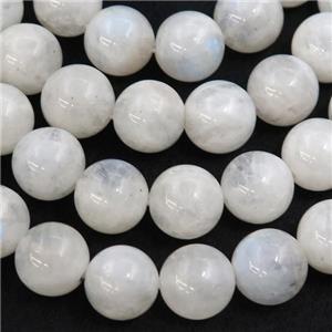 white MoonStone Beads, round, A-grade, approx 4mm dia [GB12410-4MM]