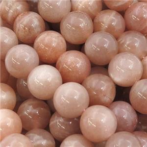 peach MoonStone Beads, round, A-grade, approx 6mm dia [GB12418-6MM]