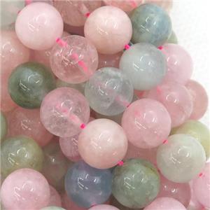 round Morganite Beads, mix color, A-grade, approx 6mm dia [GB12426-6MM]