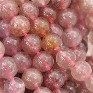 round Strawberry Quartz Beads, approx 4mm dia [GB12428-4MM]