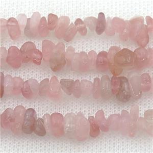 Madagascar Rose Quartz chip beads, approx 4-6mm, 32inch length [GB12513]