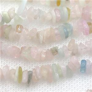 Morganite chip beads, multicolor, approx 4-6mm, 32inch length [GB12518]