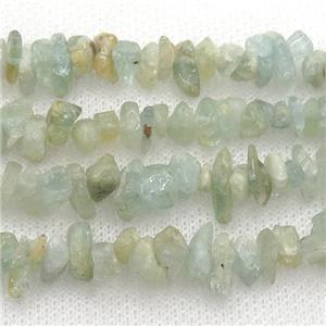 Aquamarine chip beads, B-grade, approx 4-6mm, 32inch length [GB12525]