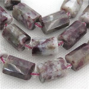pink Tourmaline beads, faceted tube, approx 12-18mm [GB12544]