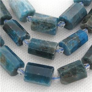 blue Apatite beads, faceted tube, approx 12-18mm [GB12553]