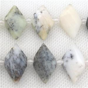 white Moss Opal rhombic beads, approx 13-28mm [GB12573]
