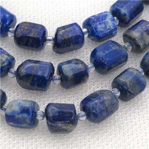 blue Lapis beads, freeform, approx 8-12mm [GB12595]