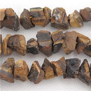 raw Tiger eye stone chip beads, freeform, approx 8-15mm [GB12624]