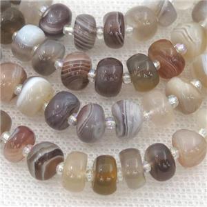 Botswana Agate rondelle beads, approx 4-8mm [GB12713]
