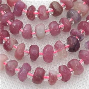 pink Tourmaline rondelle beads, approx 4-8mm [GB12714]