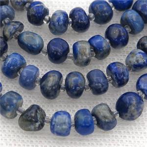 blue Lapis rondelle beads, approx 4-8mm [GB12717]