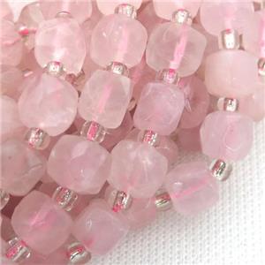 Rose Quartz Beads, faceted cube, approx 10mm [GB12728-10MM]