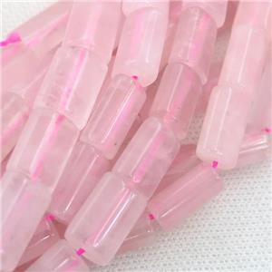 Rose Quartz Beads, flat tube, approx 10-14mm [GB12750]