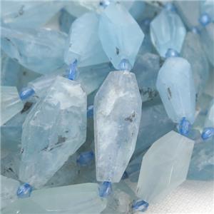 blue Aquamarine Beads, freeform, approx 7-25mm [GB12773]