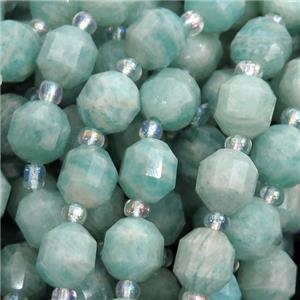 green Amazonite bullet beads, approx 9-10mm [GB12783-10MM]