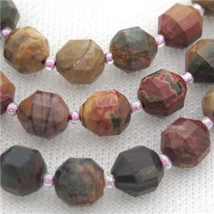 red Picasso Jasper bullet beads, approx 9-10mm [GB12785-10MM]