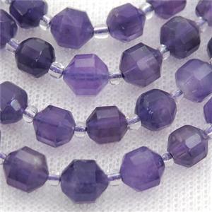 purple Amethyst bullet beads, approx 9-10mm [GB12787-10MM]