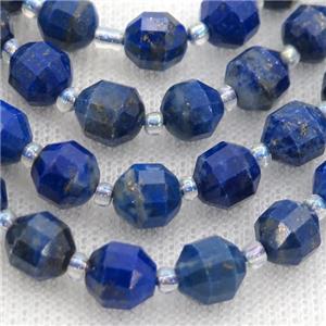 blue Lapis Lazuli bullet beads, approx 9-10mm [GB12788-10MM]