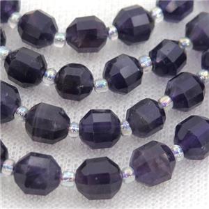 deeppurple Amethyst bullet beads, approx 7-8mm [GB12790-8MM]
