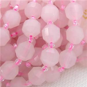 Rose Quartz bullet beads, approx 7-8mm [GB12795-8MM]