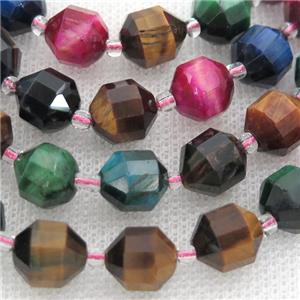 Tiger eye stone bullet beads, mix color, approx 9-10mm [GB12805-10MM]