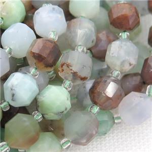 green Australian Chrysoprase bullet beads, approx 9-10mm [GB12817-10MM]
