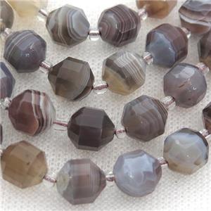 gray Botswana Agate bullet beads, approx 9-10mm [GB12823-10MM]