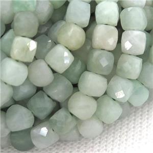 Burman Chrysoprase Beads, faceted cube, approx 4mm [GB12839]