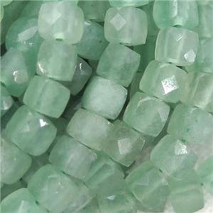 green Aventurine Beads, faceted cube, approx 6mm [GB12874-6MM]