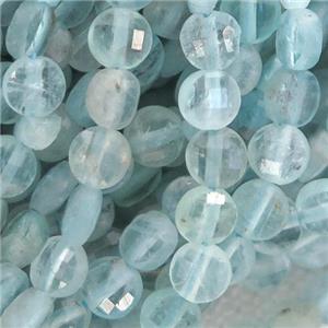 lt.blue Apatite Beads, faceted coin, approx 4mm dia [GB12887]