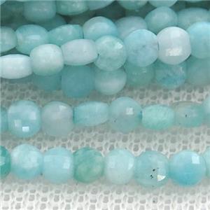 Amazonite Beads, faceted coin, approx 4mm dia [GB12913]